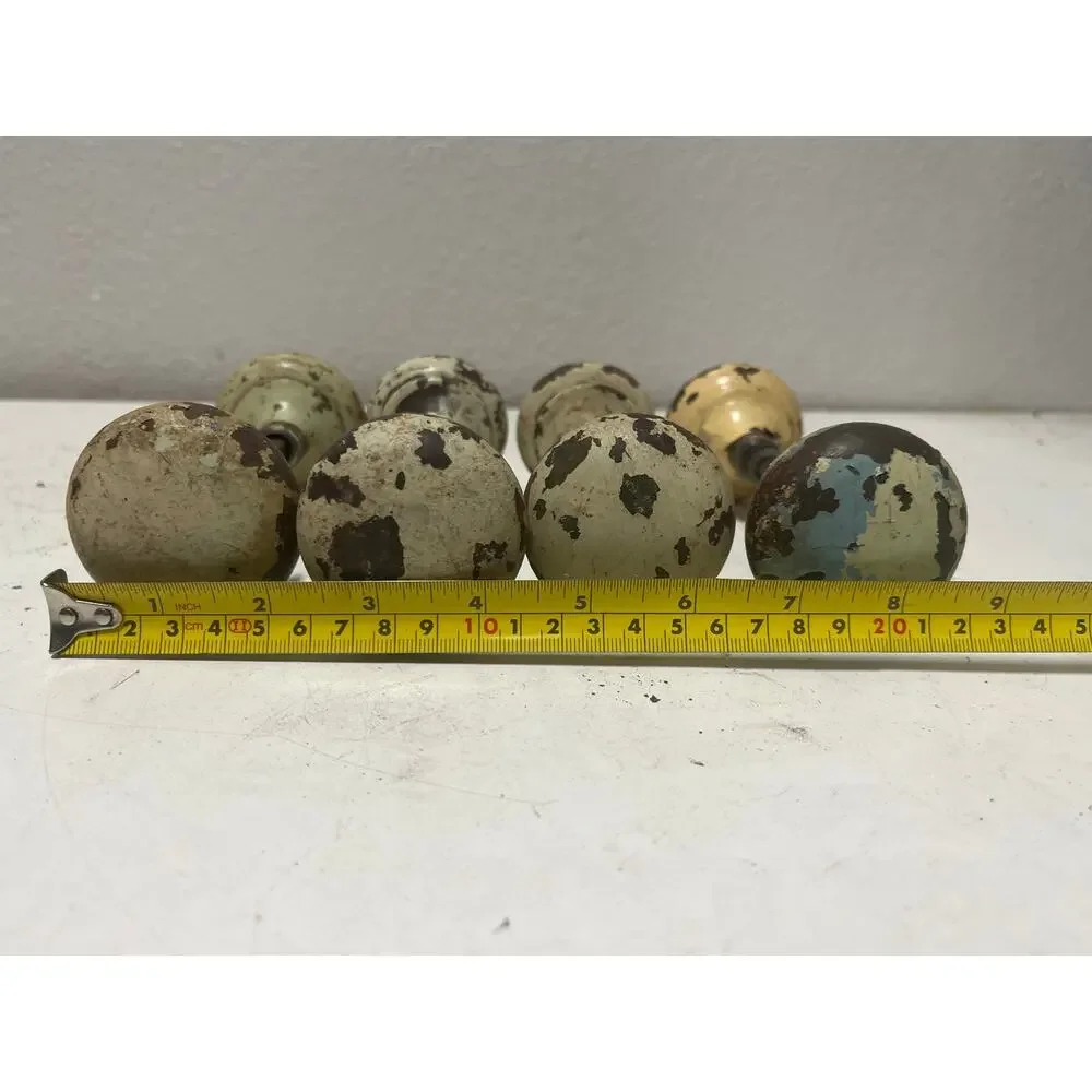 Antique Vintage Set Of 4 Metal Door Knobs Farmhouse Rustic White Decor